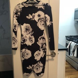 Revolve midi dress black and white